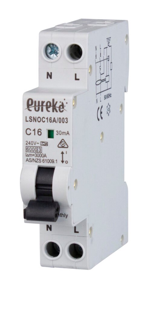 RCBO EUREKA 1P Compact 40A C Curve Type A 6kA 30mA