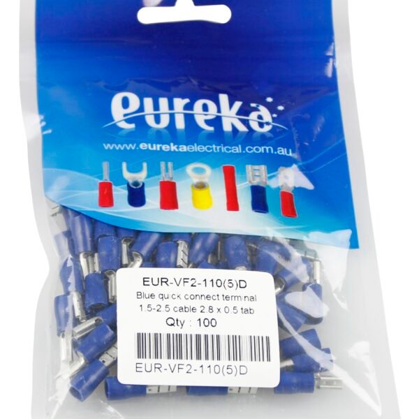 Quick Conne Blue 1.5-2.5mm 6.3 x 0.5mm 15A 100 PKT