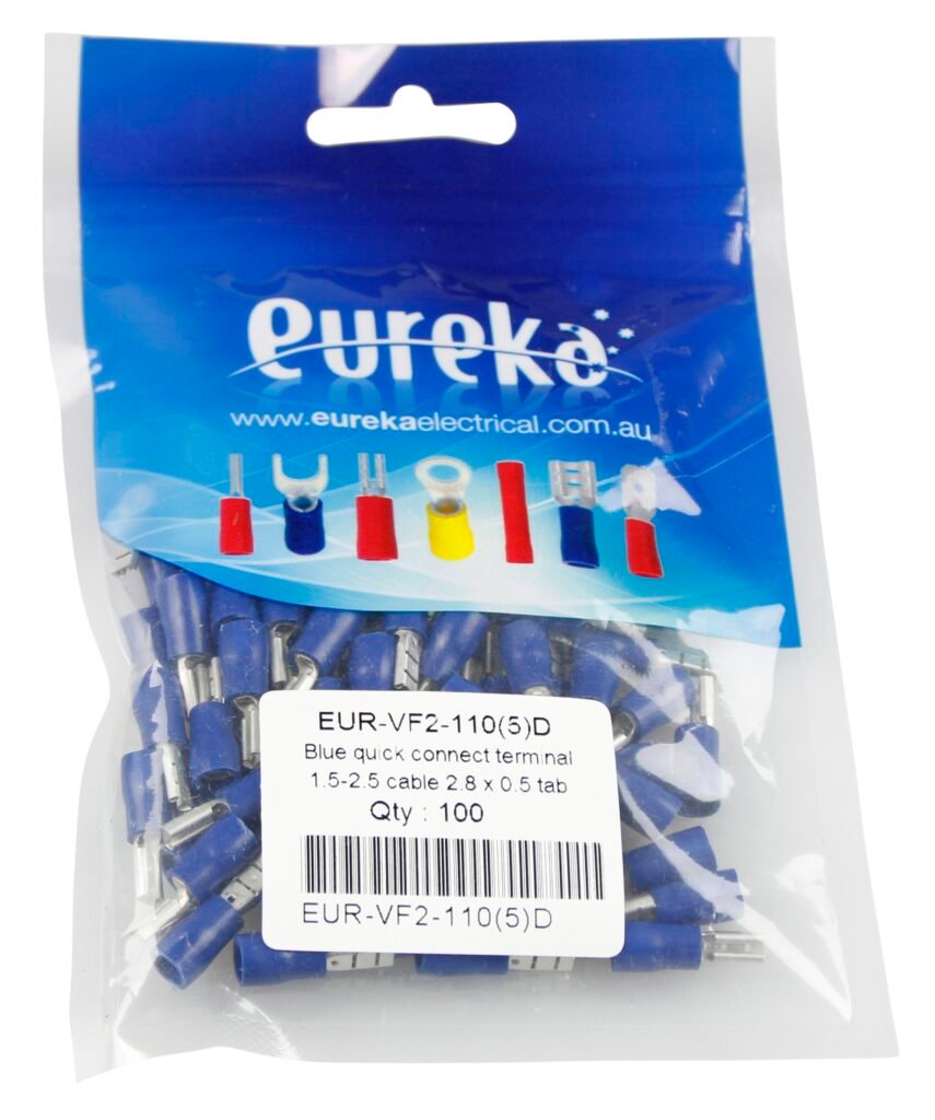Quick Conne Blue 1.5-2.5mm 6.3 x 0.5mm 15A 100 PKT