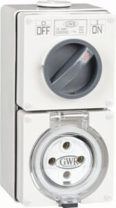 Switched Socket Outlet 4 Round Pin 10A 440V IP66
