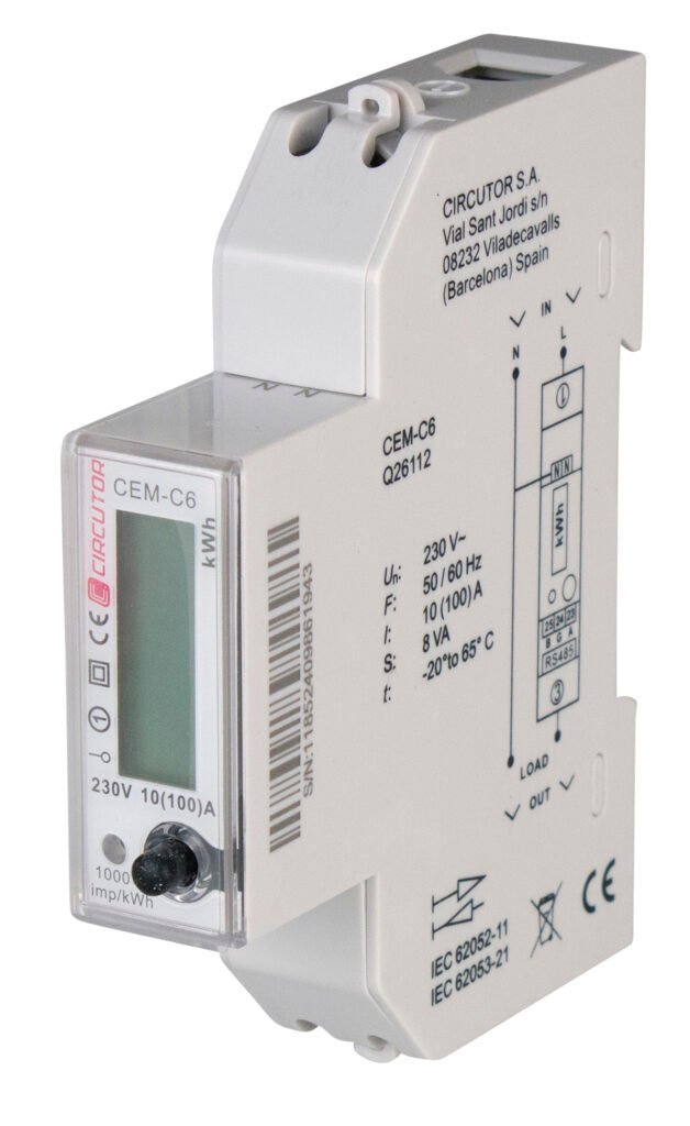kWh Meter 1phase Direct RS485 MODBUS 18mm