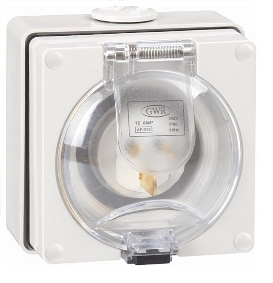 Appliance Inlet 3 Flat Pins 15A 250V IP66