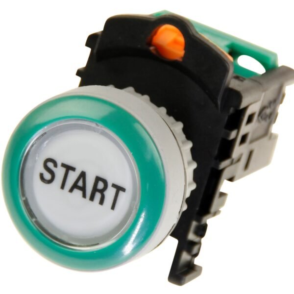 Pushbutton flush Green Start label c/w 1 N/O