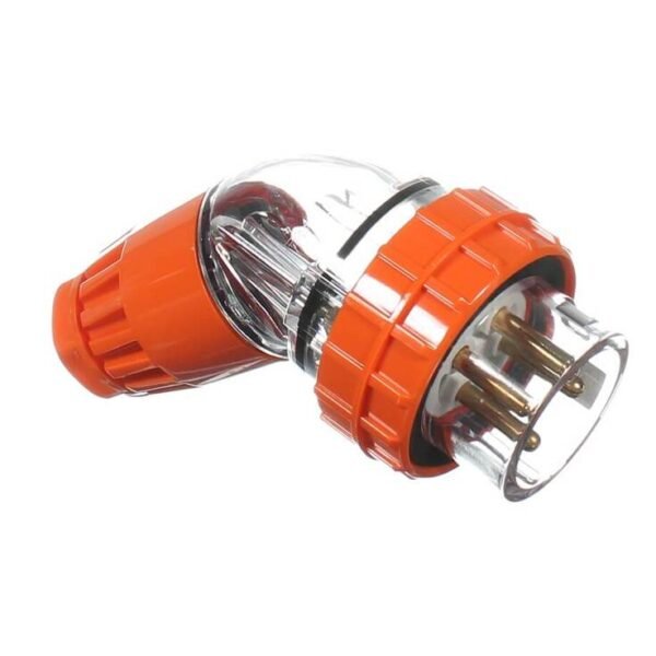 Angled Plug 3 round pin 32A 440v
