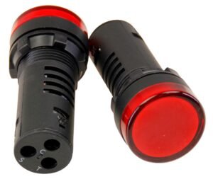 Pilot light with test diode 22mm 24v acdc Red