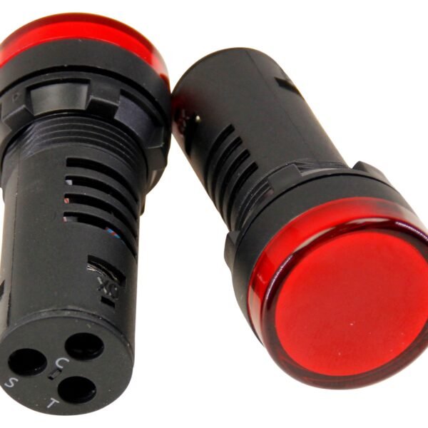 Pilot light with test diode 22mm 24v acdc Red