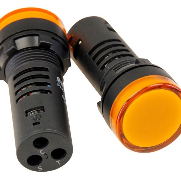 Pilot light with test diode 22mm 24v acdc Amber