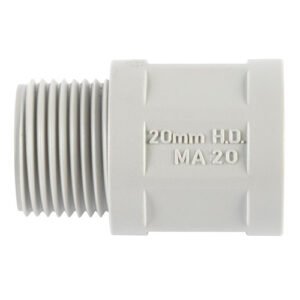 Adapter-Plain to Screwed-Lock Ring-20mm-Grey