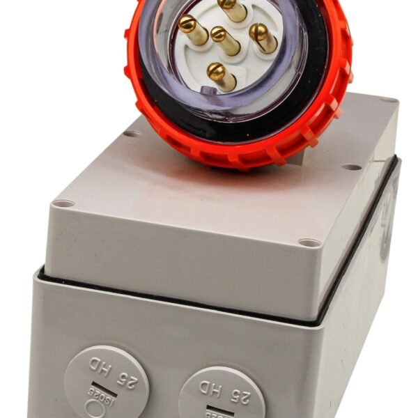 Appliance Inlet 5 Round Pins 10A 440V IP66