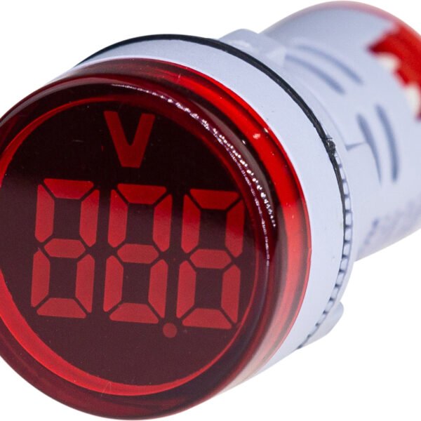 Voltmeter 22mm 0-60VDC Red