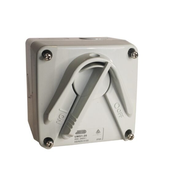 Isolator Enclosed IP66 1 Gang 20A Lockable