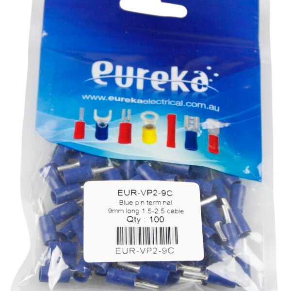 Wire Pin Blue 1.5-2.5mm 9mm Pin 27A 100 PKT