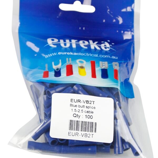 Butt Splice Blue 1.5-2.5mm  27A 100 PKT