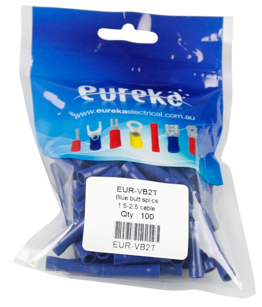 Butt Splice Blue 1.5-2.5mm 27A 100 PKT