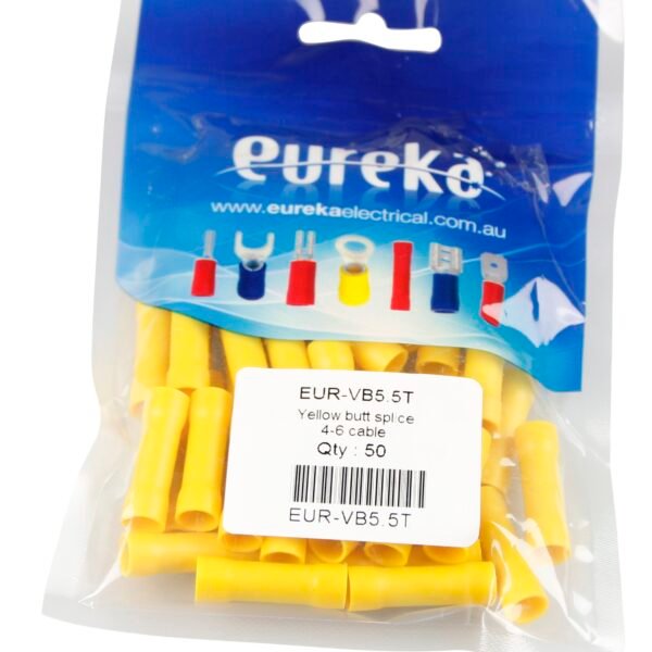 Butt Splice Yellow 2.5-6.0mm  48A 50 PKT
