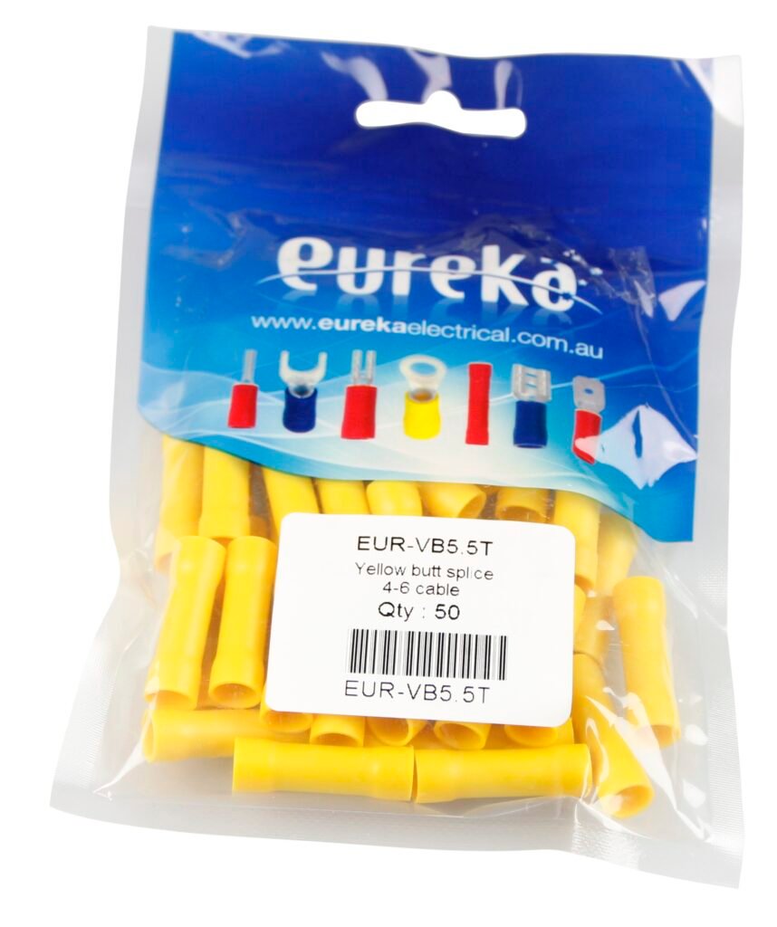 Butt Splice Yellow 2.5-6.0mm 48A 50 PKT