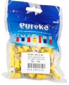 Spade Ter Yellow 2.5-6.0mm 4mm Stud 48A 100 PKT