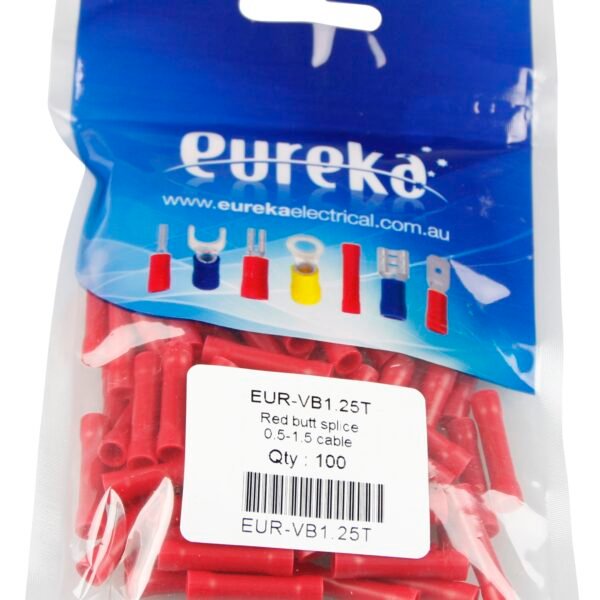 Butt Splice Red 0.5-1.5mm  19A 100 PKT
