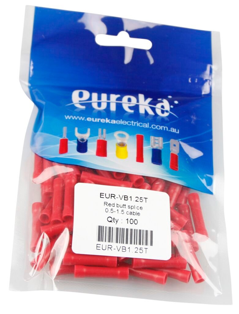 Butt Splice Red 0.5-1.5mm 19A 100 PKT