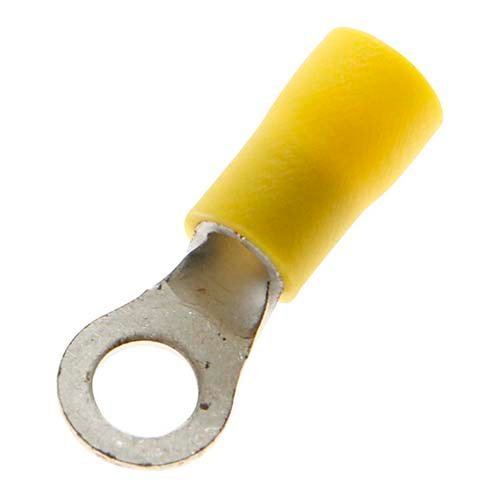 Ring Term Yellow 2.5-6.0mm  6mm Stud 48A 50 PKT
