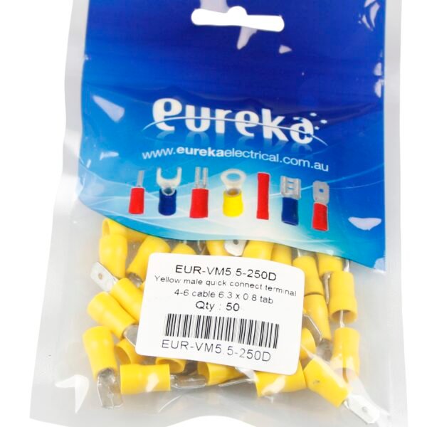 Quic Con Yel 2.5-6.0mm 6.3 x 0.8mm Tab 50 PKT