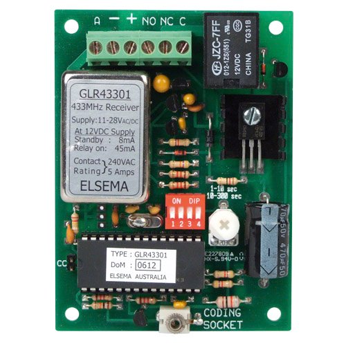 Receiver 1 Channel 433MHz 11-18VAC/DC relay out