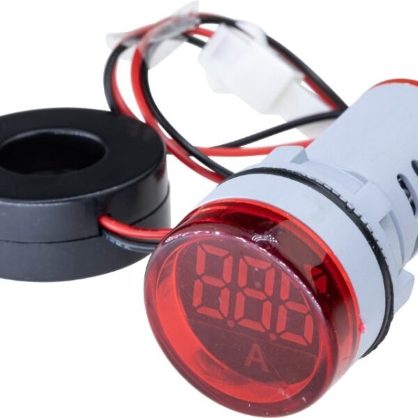 Ammeter 22mm 0-100A CT Operated Red