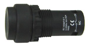 Pushbutton Monobloc Raised Black 1 N/O 1 N/C