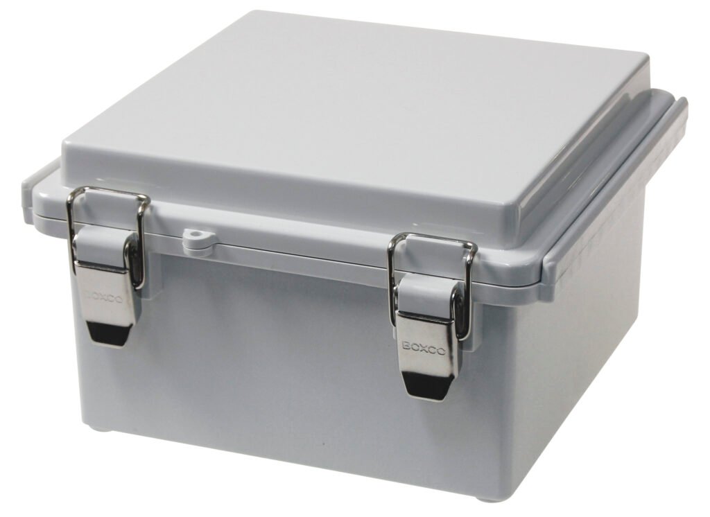 Enclosure Poly Grey Body - Hinged lid 150x150x90