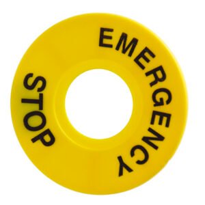 Pushbutton Legend Plate Emergency Stop 60mm Dia