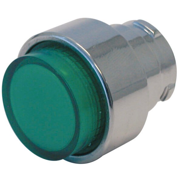 Pushbutton Illuminated Extruded Green