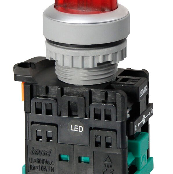 Selector Switch 2 Pos Ill 240V Short Red 1 N/C
