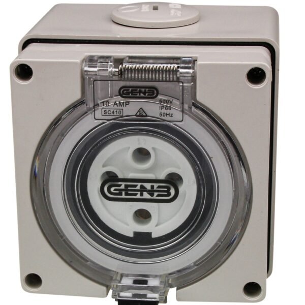 Surface Socket Outlet 4 Round Pin 10A 440V