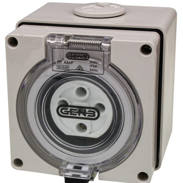 Surface Socket Outlet 5 Round Pin 20A 440V