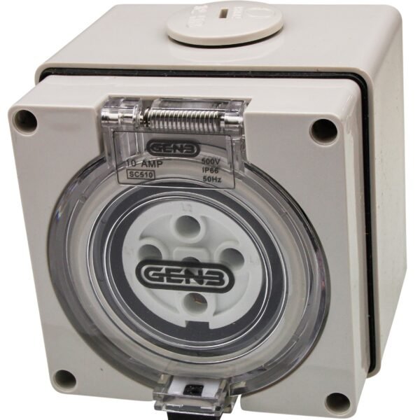 Surface Socket Outlet 5 Round Pin 10A 440V