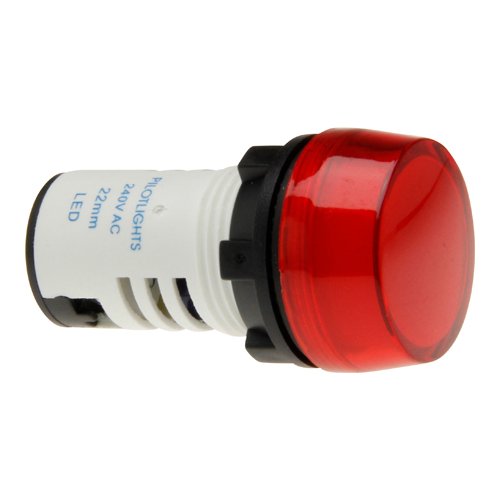 Pilot Light 22mm LED 240V AC Red