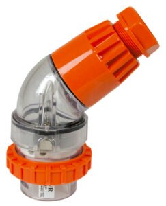 Angled Plug 4 Round Pin 20A 440V IP66