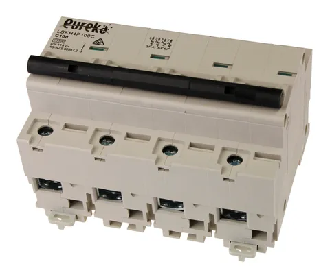 MCB EUREKA 4P 100A C Curve 10kA 27mm pitch